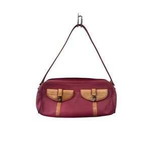 Brighton Pink Leather Croc Trim Shoulder Bag Purse Heart Buckle